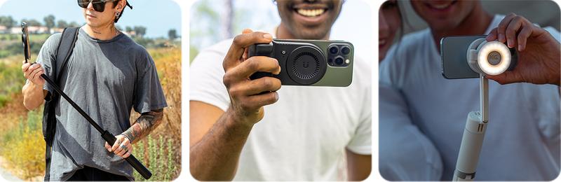 KraftGeek Magstand Magnetic Selfie Stick Tripod for iPhone and Android, 64" Phone Tripod Compatible with MagSafe, Fit for iPhone 17 and Pixel 10, MagSafe Case and Other Phones with Metal Ring