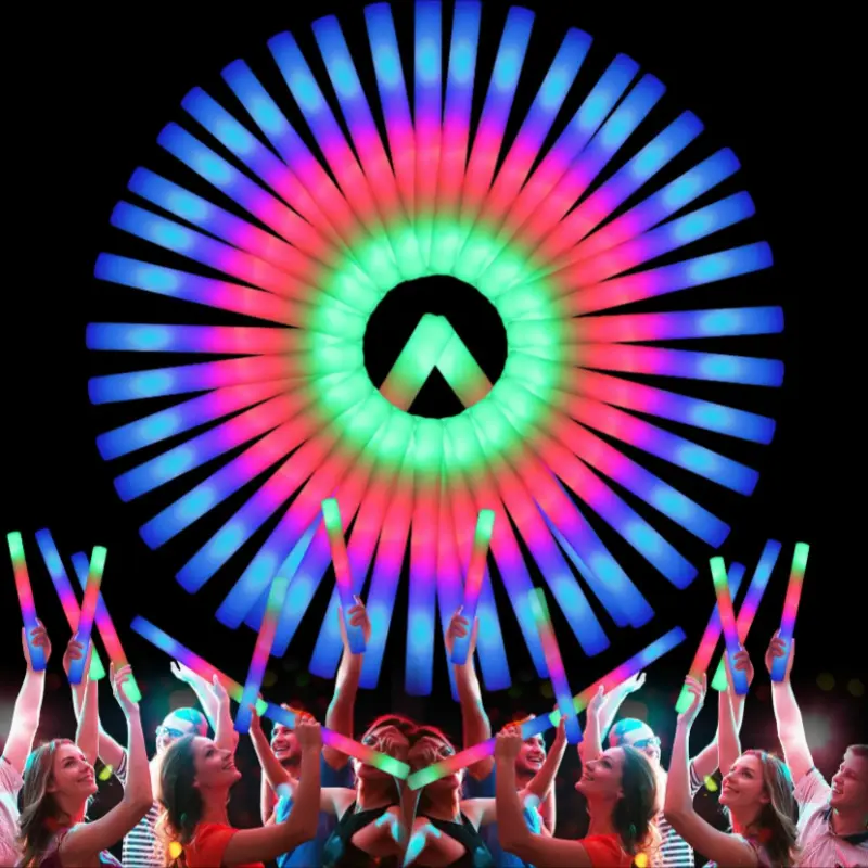 103 PCS LED Foam Glow Sticks, Glow Sticks Bulk Party PackWith 3 Modes Colorful Flashing, Glow In The Dark PartySupplies, Light Up Foam Sticks For Wedding, July 4th,Birthday, Raves, Concert Goodie Bag Stuffers Gifts homedecor