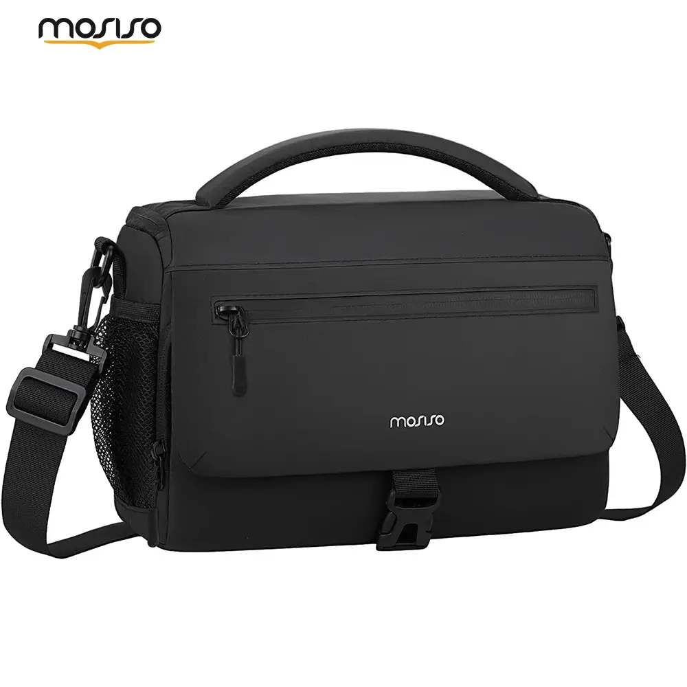 MOSISO Camera Sling Crossbody Bag, Padded DSLR/SLR/Mirrorless Camera Case for Canon Nikon Sony, Waterproof Photography Bag with Bottom Tripod Holder & Rain Cover, Travel Camera Shoulder Bag