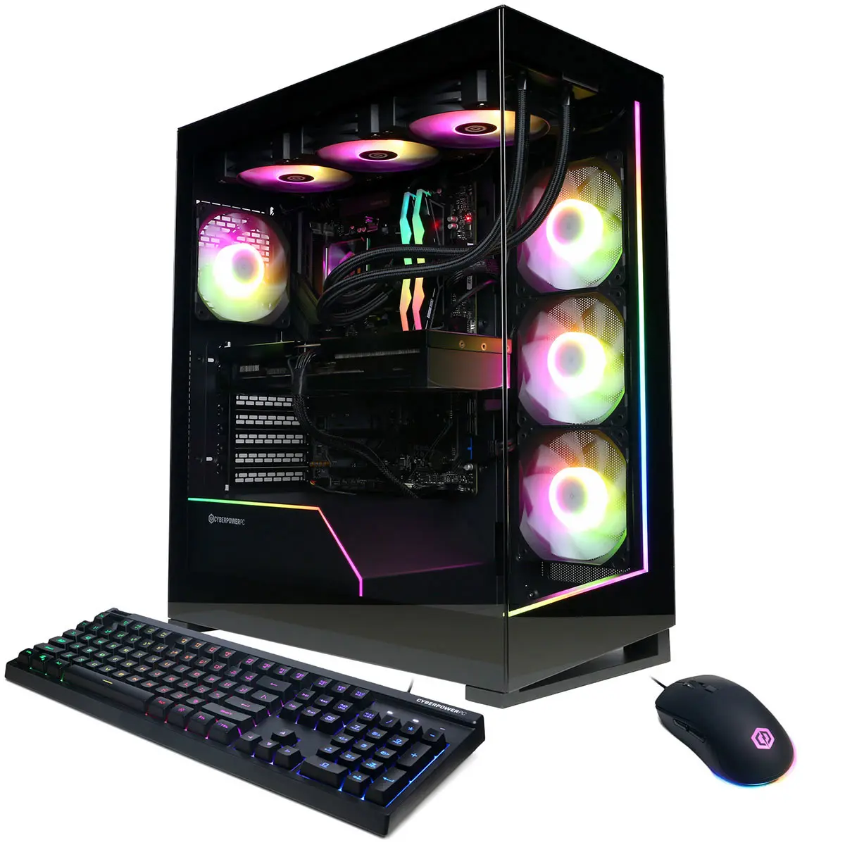 CyberPowerPC Gamer Supreme Liquid Cooled Gaming Desktop Computer, AMD Ryzen 9 9950X 4.3GHz, 64GB RAM, 4TB SSD, NVIDIA GeForce RTX 5070 Ti 16GB, Windows 11 Home, Black