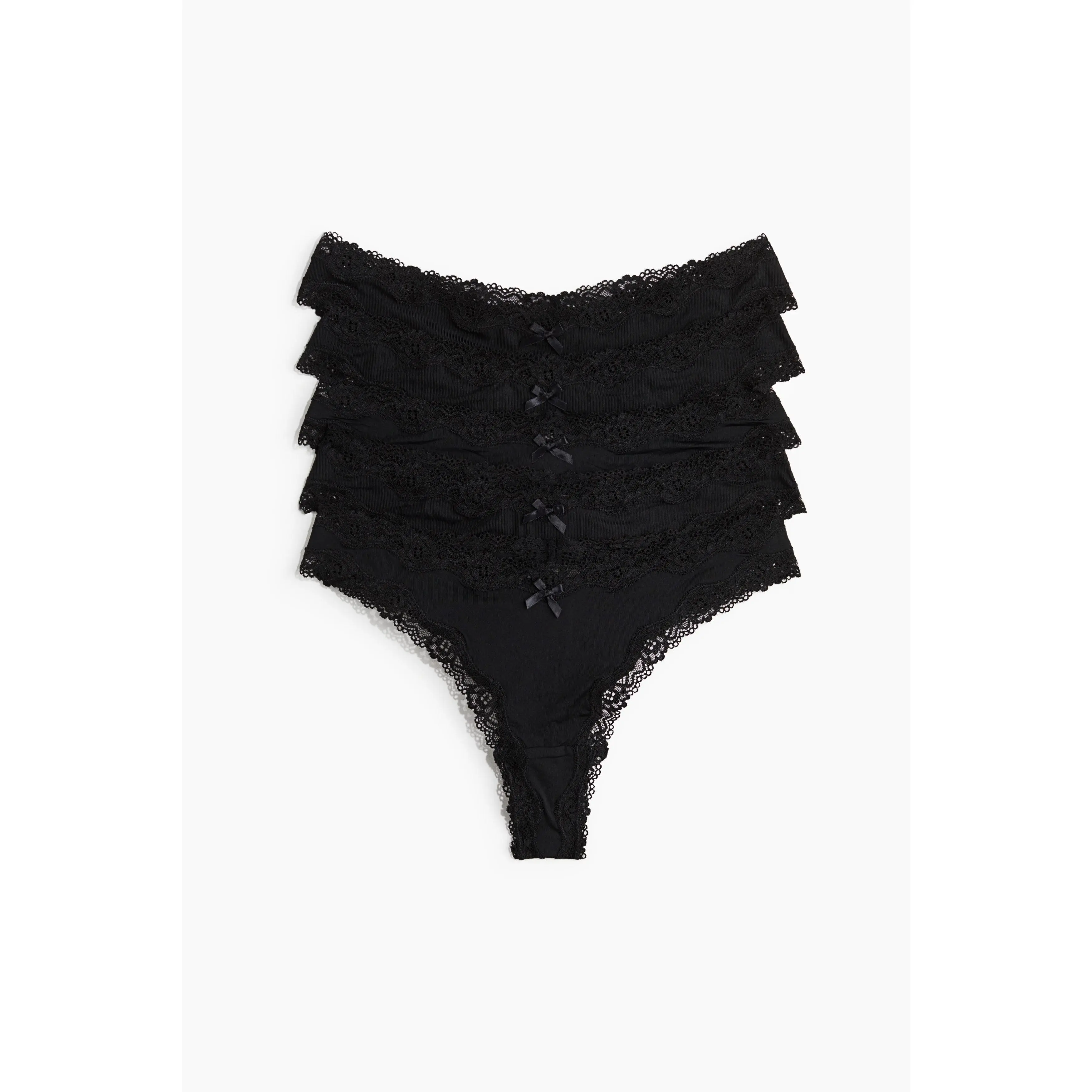 H&M 5-pack microfibre and lace Brazilian briefs