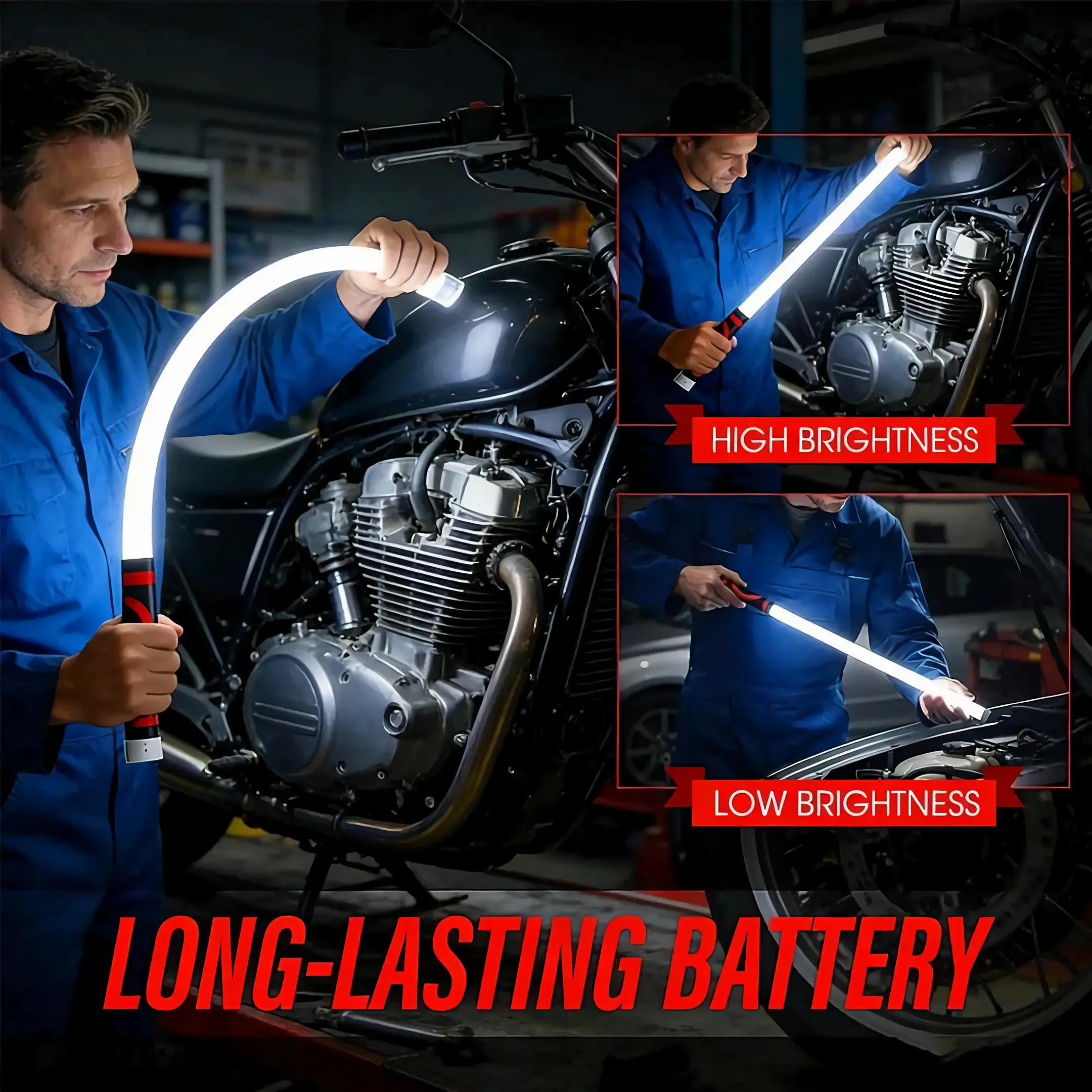 automotive mechanics rechargeable led flashlight HOTLIGH Rechaegeable Work Light, 5000mAh Magnetic with 360 Rotate Foldable Design, 1200 Lumens Work Light, Mechanic Light for Car Repairing/Emergency,Fathers Day Dad Gifts the 2365 ensures you can work hands free in bright LED light Bendable Mechanic Work Light Rechargeable