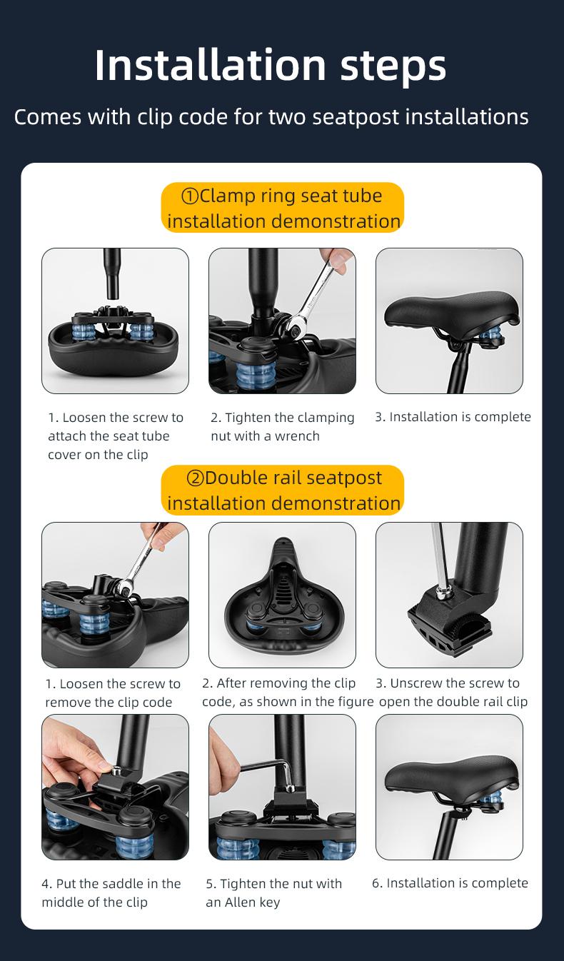 ROCKBROS Bike Seat Memory Foam Bike Saddle Comfortable Waterproof for City Mtb Racing Bikes