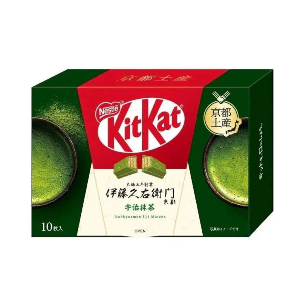 Kit Kat Kyoto Itohkyuemon Uji Matcha Chocolate Snack, 11.6g x 10 Pack