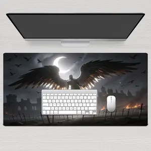 LIVEKEY Asgard Dark Angel 4080 Large Gaming Mouse Pad with Anti-Slip Base & Stitched Edges - Smooth Surface for Precision Control  Desk Mat for PC Gamers​