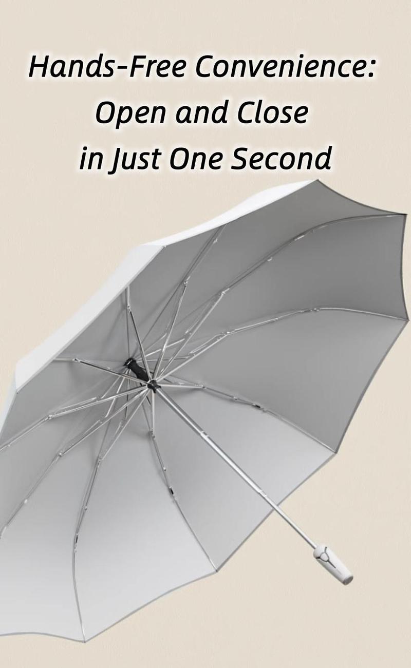 Night Light Reflection Umbrella Aluminium Case Tri-fold Reverse Design 10 Bones 280T Impact Cloth Hydrophobic Coating 470g Weight Safe for Rainy Nights - Cover