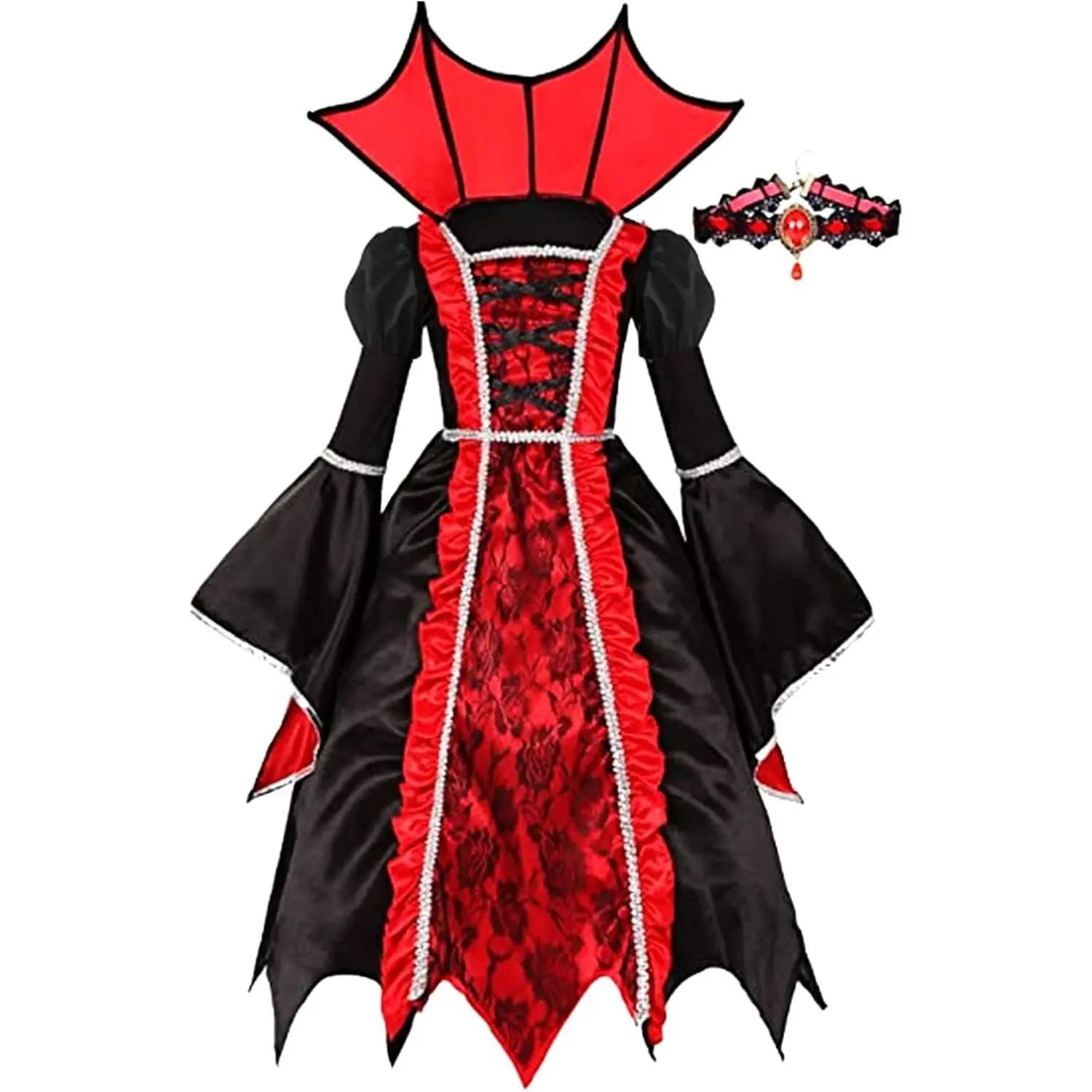 Royal Vampire Costume Victorian Vampiress Queen Dress Up Noble Medieval Queen Halloween Dress up