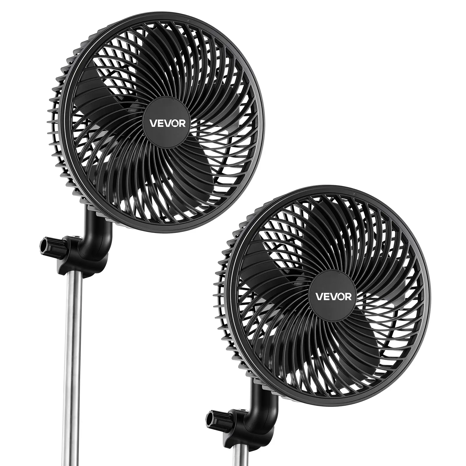 【Summerfinds】VEVOR Plant Fan, Grow Tent Clip On Fan Rechargeable, USB Port with 9 Speeds & Circulation Mode, Smart Control, Powerful Oscillating, Long Runtime for Hydroponics Circulation Cooling, Black, 2 Pack