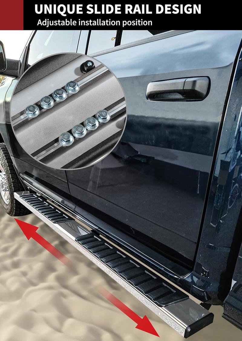 YITAMOTOR 6/6.5 inches Running Boards Compatible with 2024-2025 Toyota Tacoma Double Cab Side Step Nerf Bars with 8 Brackes Heavy Duty Aluminum Running Boards