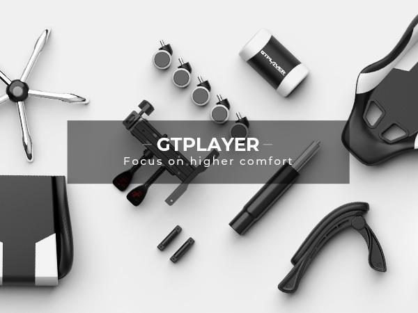 【New Year Sale】GTPLAYER Gaming Reclining Swivel Chair, Breathable Fabric Memory Foam Pillow, Smooth Rolling Swivel w/ Premium Spring Cushion