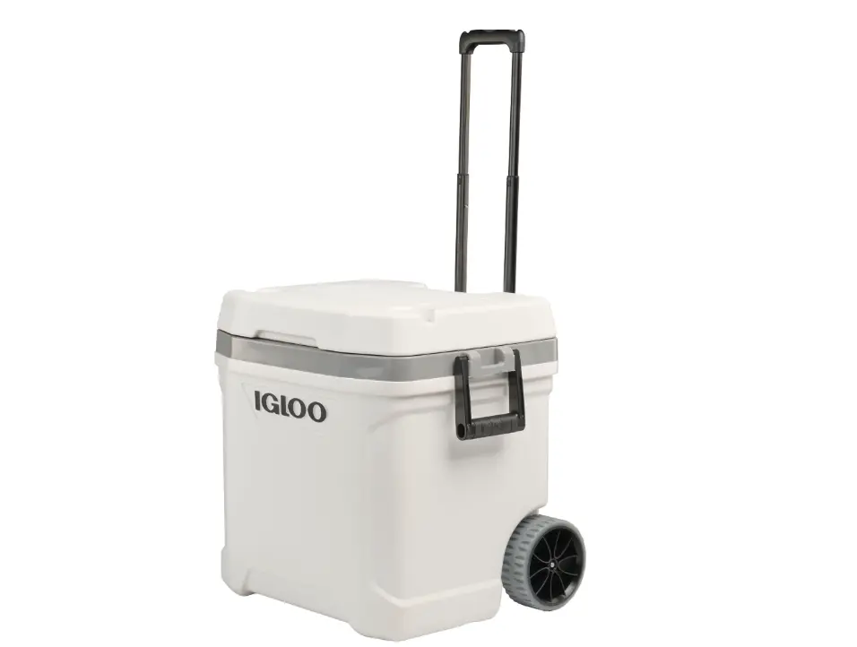 60QT Rolling Ice Chest Cooler with Wheels, Portable Insulated Outdoor Cooler