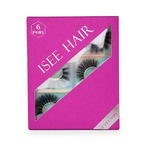 【Live Benefits】ISEE HAIR 6 Pairs Mink False Eyelashes - Volume & Length for Daily/Wedding/Glam Looks