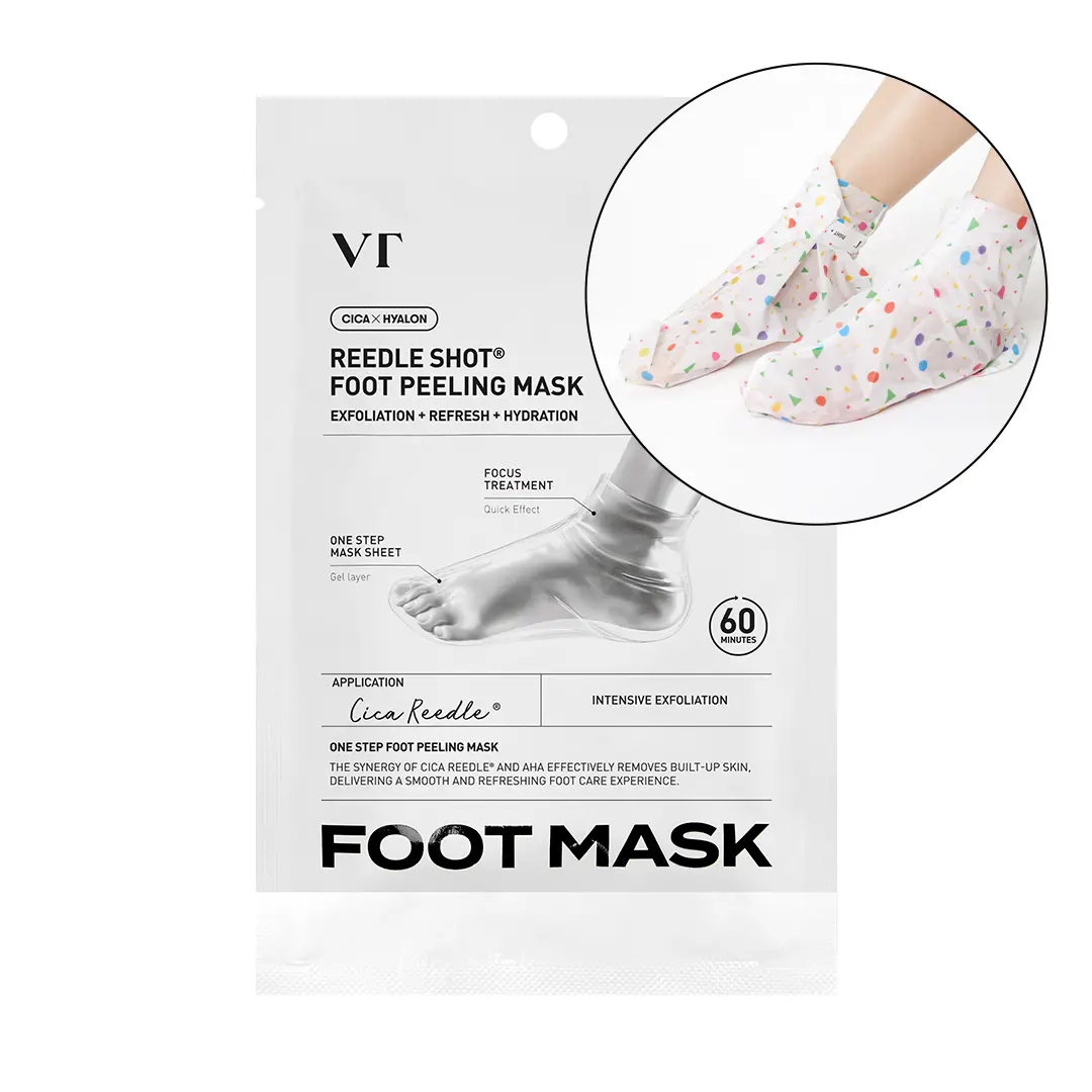 [VT COSMETICS] Reedle Shot Foot Treatment Mask with Foot Peeling Care, Exfoliating Foot Mask & Moisture Care | Dead Skin Care, Smooth Feet, Heel Care, Dry Feet & Intensive Foot Care | Feet, Heels & Soles | Korean Skincare