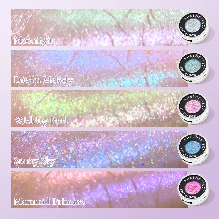 SE SHEENEFFECT Multichrome Eyeshadow Highlighter, Bright Sparkle Aurora Chrome Makeup with Radiant Pearlescent Finish, Assorted Colors for a Bold Face Look, Sparkle Eyeshadow, Assorted Colors Eyeshadow