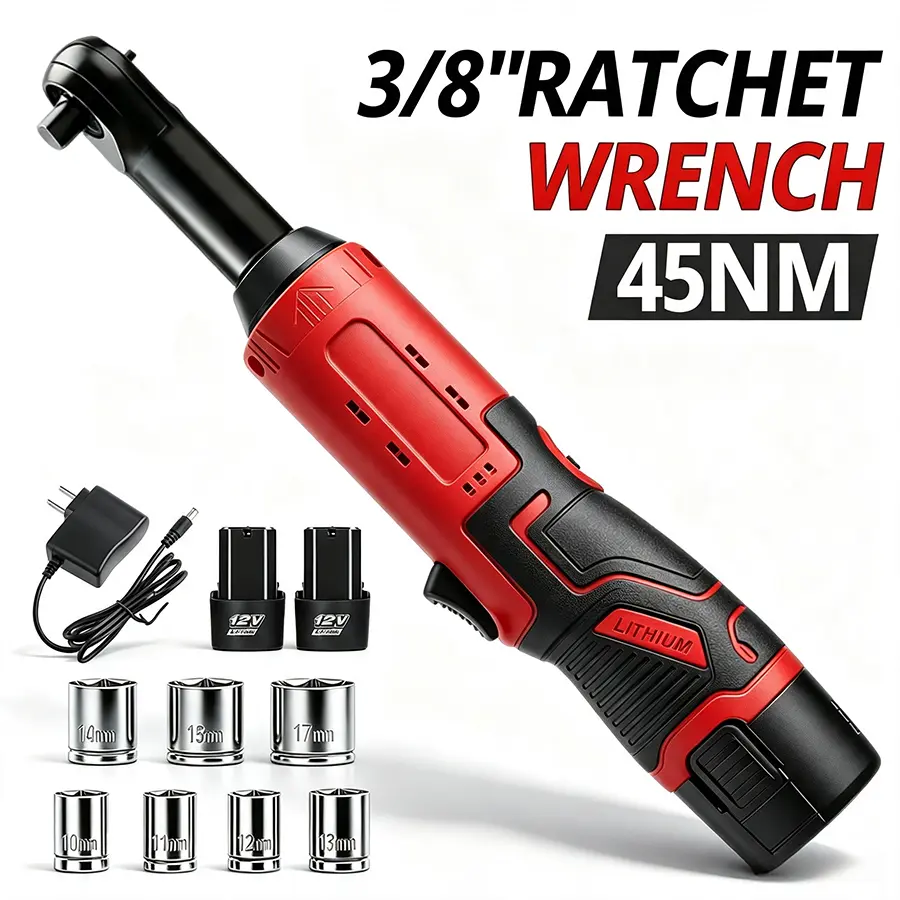 【Summerfinds】Electric Right Angle Ratchet Wrench, 1 Count 45NM 3/8'' Ratchet Wrench, Removal Screw Nut Car Repair Tools, Power Tools, Cordless Power Tool Set, Power Tools, Electric Wrenches DealsForYouDays