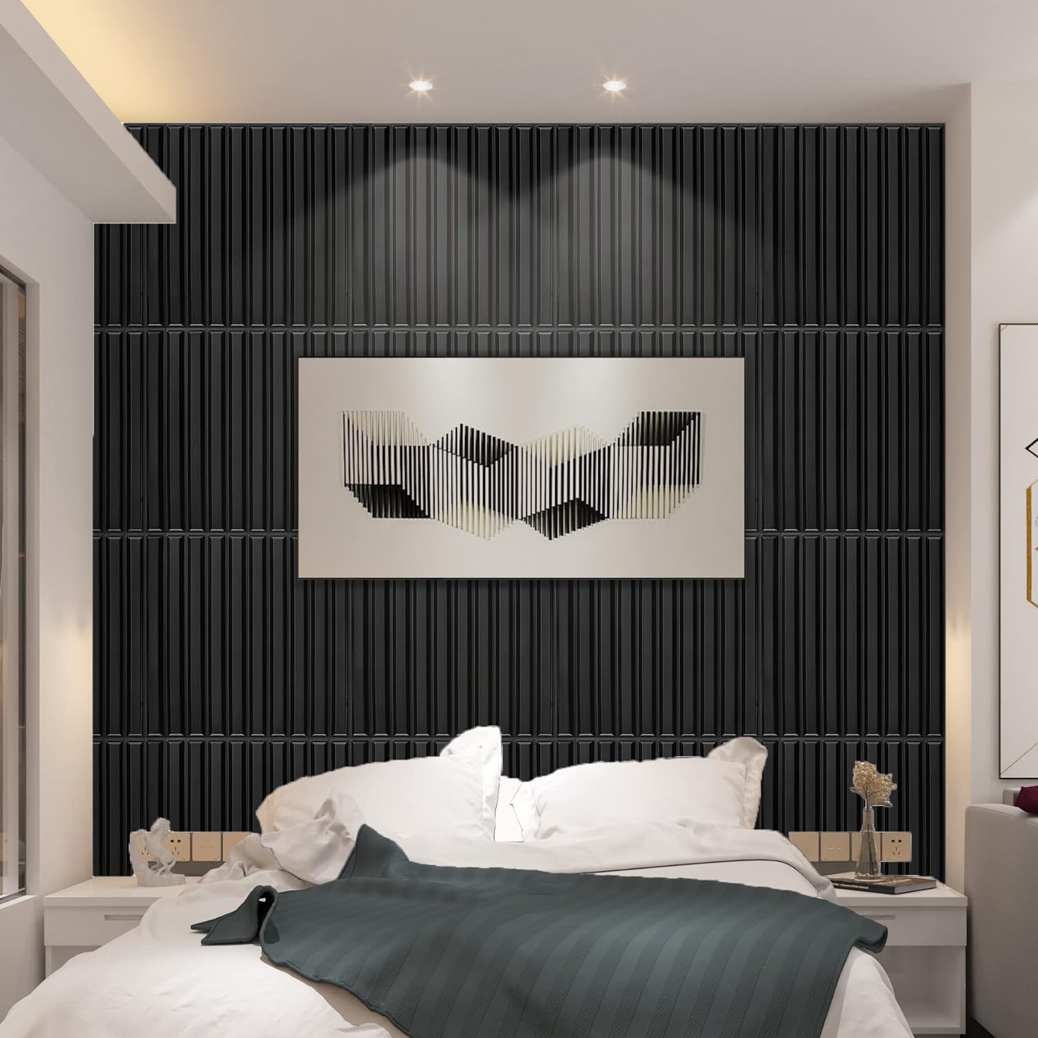 FLOLEOPA PVC Plastic 3D Wall Panels, Waterproof and Fire-Resistant, 11.8x11.8 inches, Approx. 1mm Thickness. Ideal for Living Rooms, Bedrooms, Hotels, Offices, Game Rooms, and TV Feature Walls. Modern Home Decor Vinyl. Includes Installation Accessories. FLOLEOPA PVC Plastic 3D Wall Panels, Waterproof and Fire-Resistant, 11.8x11.8 inches, Approx. 1mm Thickness. Ideal for Living Rooms, Bedrooms, Hotels, Offices, Game Rooms, and TV Feature Walls. Modern Home Decor Vinyl. Includes Installation Accessories.