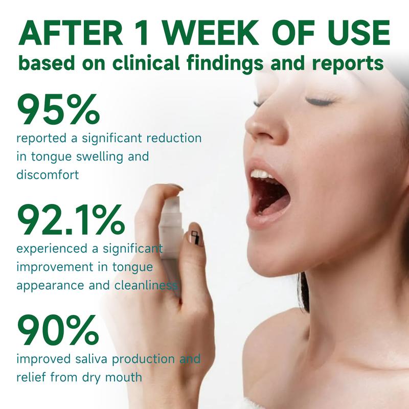 EELHOE Natural Tongue Repair Spray for White Coating & Dry Cracks Relief, Oral Care Solution, pH-Balancing, Hydrating,Fresh Breath & Swelling Soothe, 30ml
