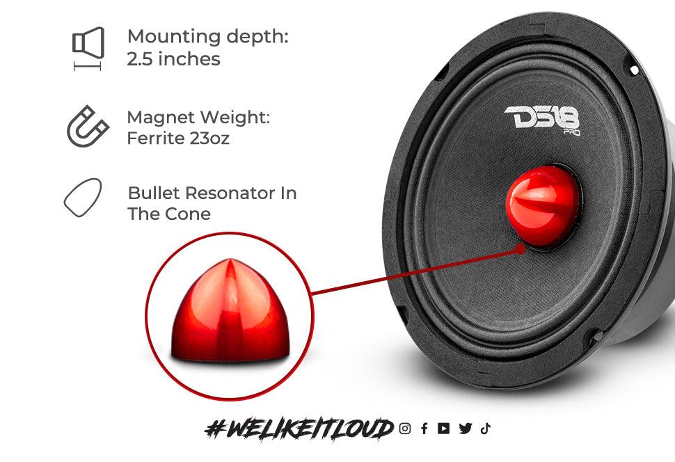 PRO 6.5" Mid-Range Loudspeaker with Bullet | 140W RMS 4-Ohm