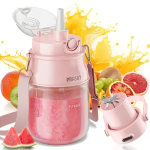 PRASKY Cordless Portable Blender,Multifunctional Portable Juicer,27 oz Personal Blender Shakes and Smoothies,Dishwasher Safe,Powerful Blending Suit in Office/Home/Gym/Outdoor