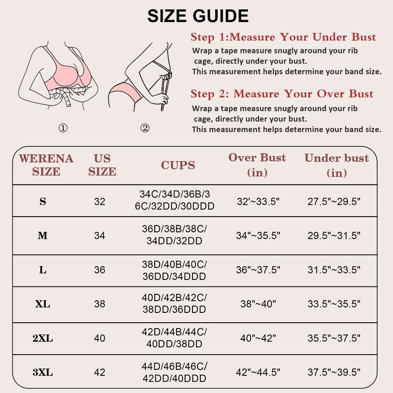 Werena Wireless Seamless Bras for Women V Neck Comfortable Bra Tshirt Bralettes with Support Womenswear Bridal