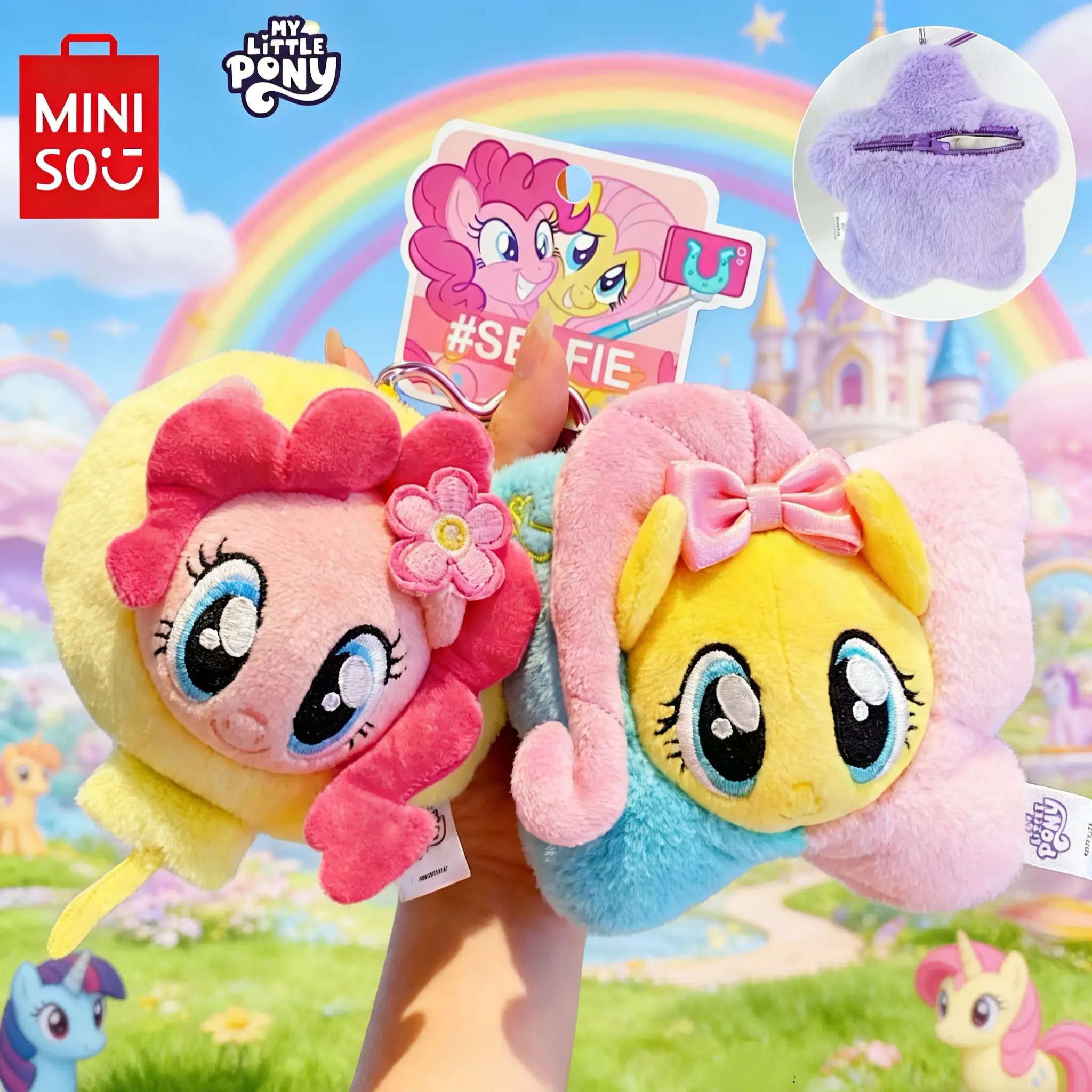 My Little Pony Plush Coin Purse Keychain Pinkie Pie Twilight Sparkle Cute Bag Charm Wallet Gift For Girls#Summervibes, Back To School