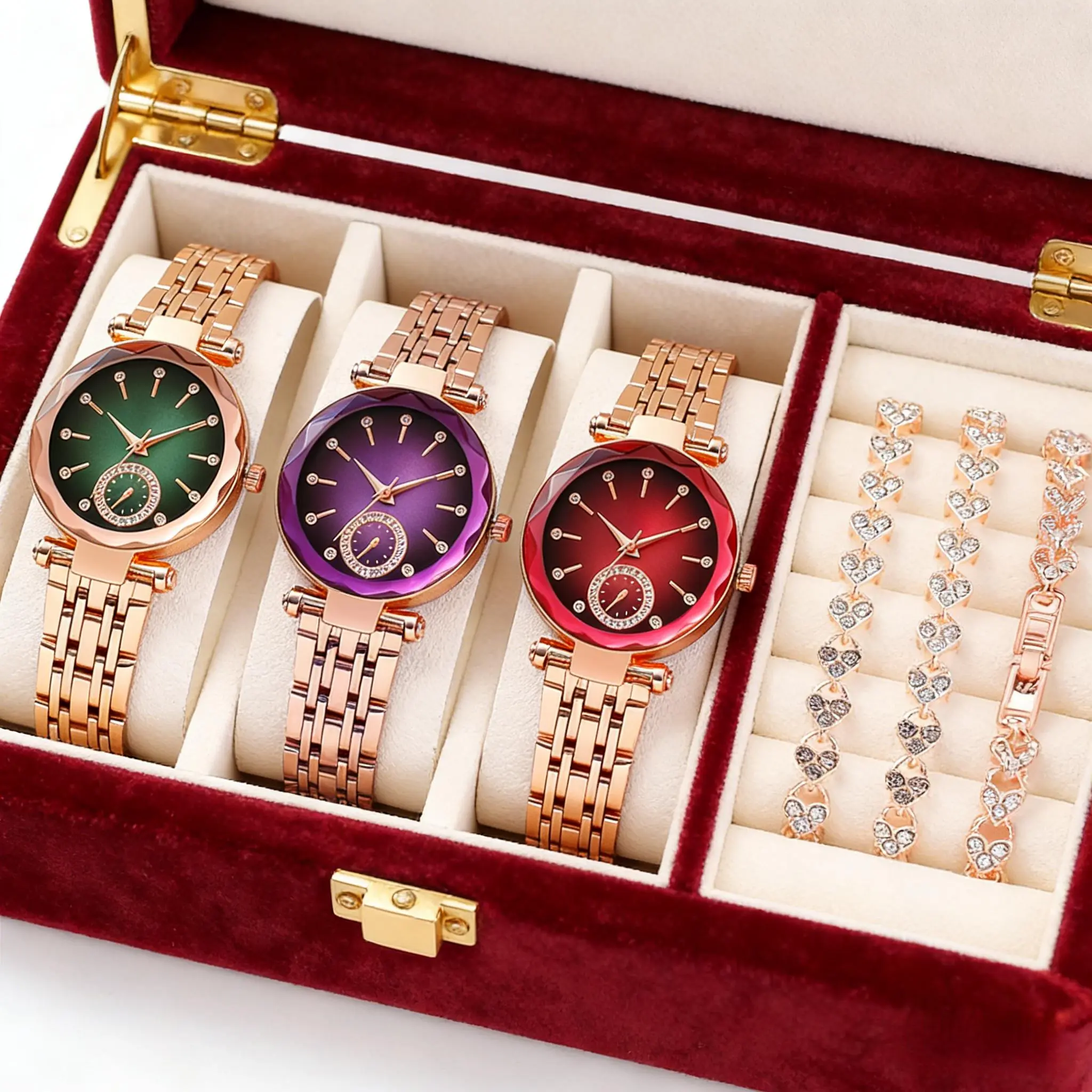 Luxury Women's Diamond Dial Quartz Watch Elegant Fashion Accessory Ideal Holiday & Birthday Gift for Her (Box Not Included)