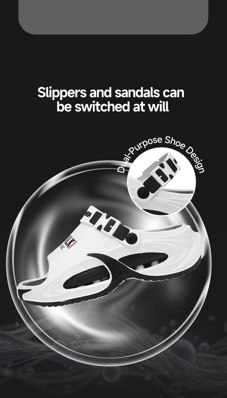 Summer Mens Sandals & Slippers Indoor Outdoor Lazy Shoes Beach Sandals Soft Cushion Arch Support Non-Slip Durable Quick Drying Easy Clean 5cm Heel Height