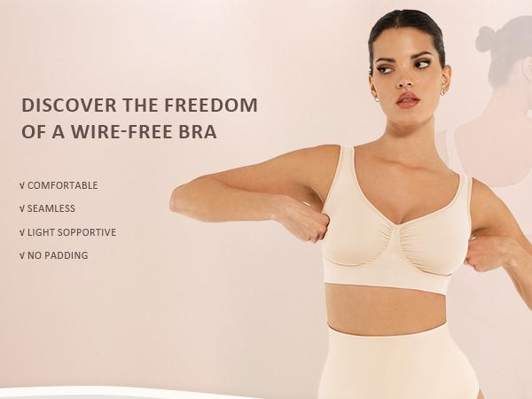 FeelinGirl Bras for Women No Underwire Seamless Light Push Up Bralette Full Coverage Comfy Everyday Bras Wide Straps Comfort Womenswear Everyday