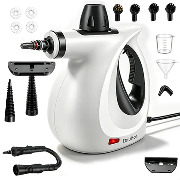 Handheld Steam Cleaner, Pressurized Multi-Surface Steam Shot with 15 Accessories, Safety Lock, Steamer for Cleaning Floor, Upholstery, Grout, Windows, Couch and Car