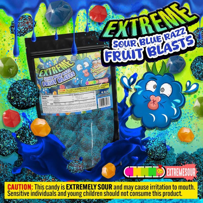 Extreme Sour Blue Razz Fruit Blasts Gushers Enchilados A Tangy Adventure for Your Taste Buds Candy Sweet