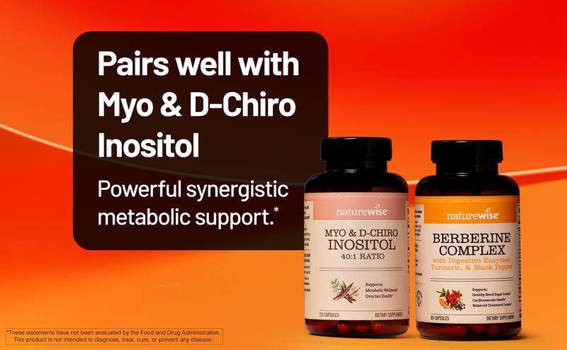 NatureWise Berberine 1000mg - Berberine Phytosome + HCI + Turmeric & Digestive Enzymes - Supports Healthy Blood Sugar + GI + Metabolism + Cholesterol - Non-GMO, USA Manufactured