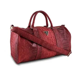 Mint 'Crocodile' Duffle Bag (Red)