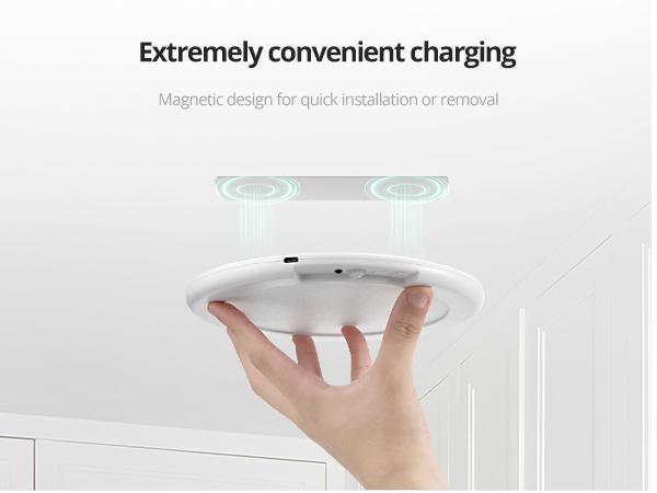 Wowatt Wireless Rechargeable LED Ceiling Light – 3 Color Modes, Dimmable, Motion Sensor, Timer, Remote, 7.48" – Perfect for Closet, Hallway, Shower, Kitchen