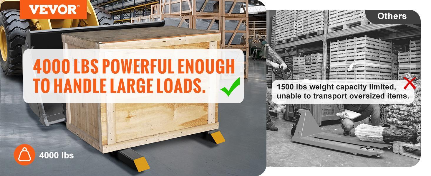 VEVOR Pallet Forks, TikTokShopBlackFriday, 4000 lbs Clamp on Pallet Forks, 60" Total Length Heavy Duty Pallet Forks with Adjustable Stabilizer Bar, Tractor Bucket Forks for Tractor Attachments, Skid Steer, Loader Bucket VEVOR Super Brand Day