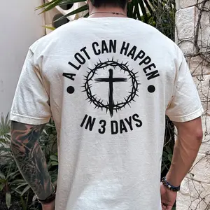 A Lot Can Happen in 3 Days T-Shirt, Men's Tee, Easter Gift For Men, Christian Easter 2026 Shirt, Religious Holiday Top, Scripture Tee, Religious Holiday Top Scripture Tee, Full Size, Full Color