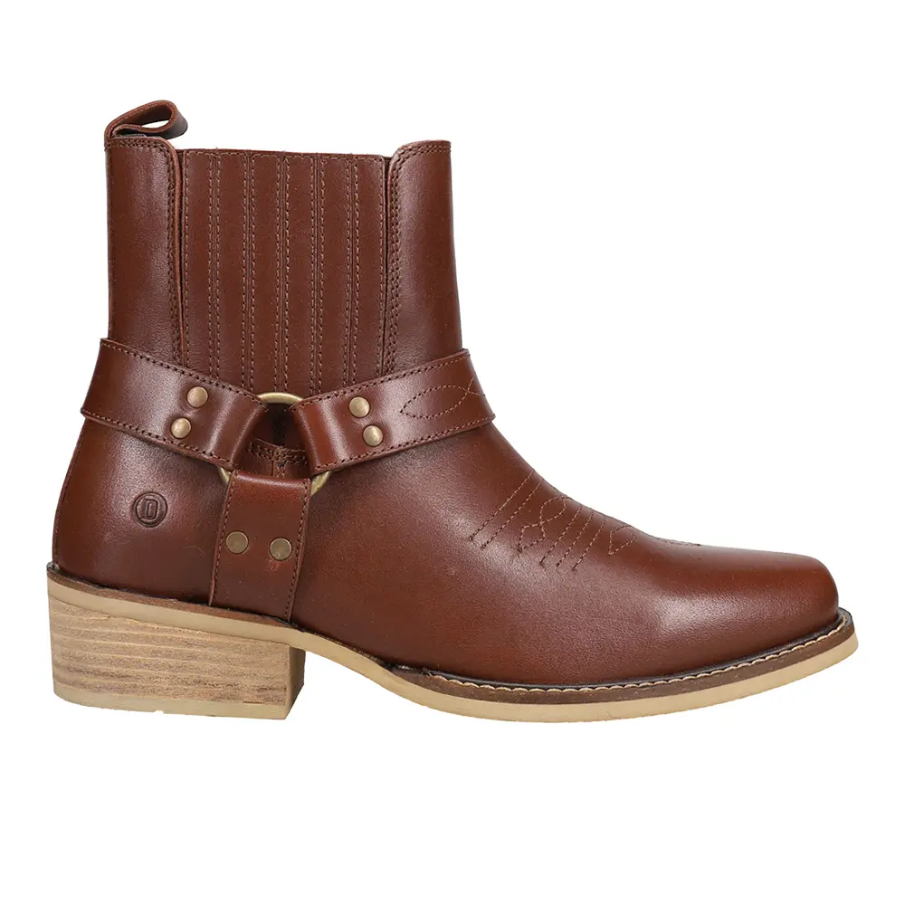 Dingo Mens Black Bart Pull On Square Toe Casual Boots Ankle - Brown