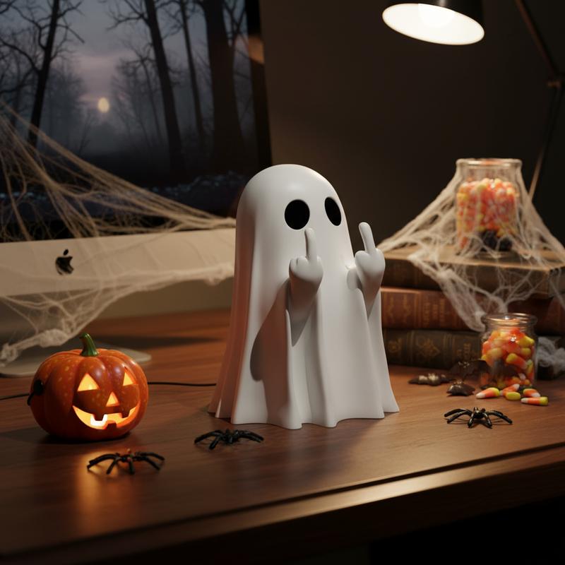 Spooky Halloween Outdoor Decor Vintage 90s Inflatable Giant Ghost Animated for Yard Haunted House Party Eerie Atmosphere