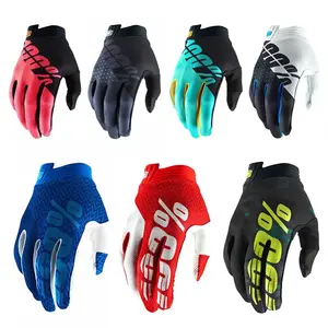 Outdoor Riding Gloves for Mountain Bike & Motorcycle Off-Road Downhill Long Finger Protection in Red Black Teal White Blue & Black with Yellow