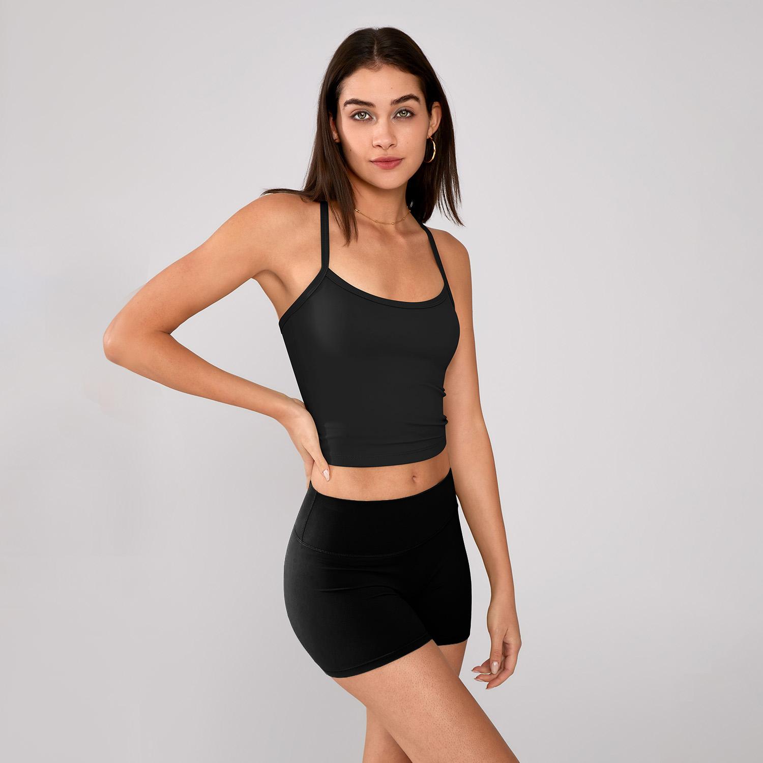 TIMEOFF Women's Strappy Backless Crop Top, Stretchy Form-Fitting Yoga Vest for Fitness and Workout Activewear