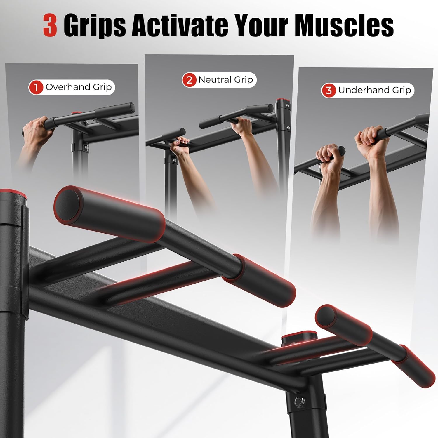 Sportsroyals Power Tower Pull Up Bar Station, 450LBS Stable Pull Up Dip Station for Home Gym Strength Training Equipment #SpringStatements