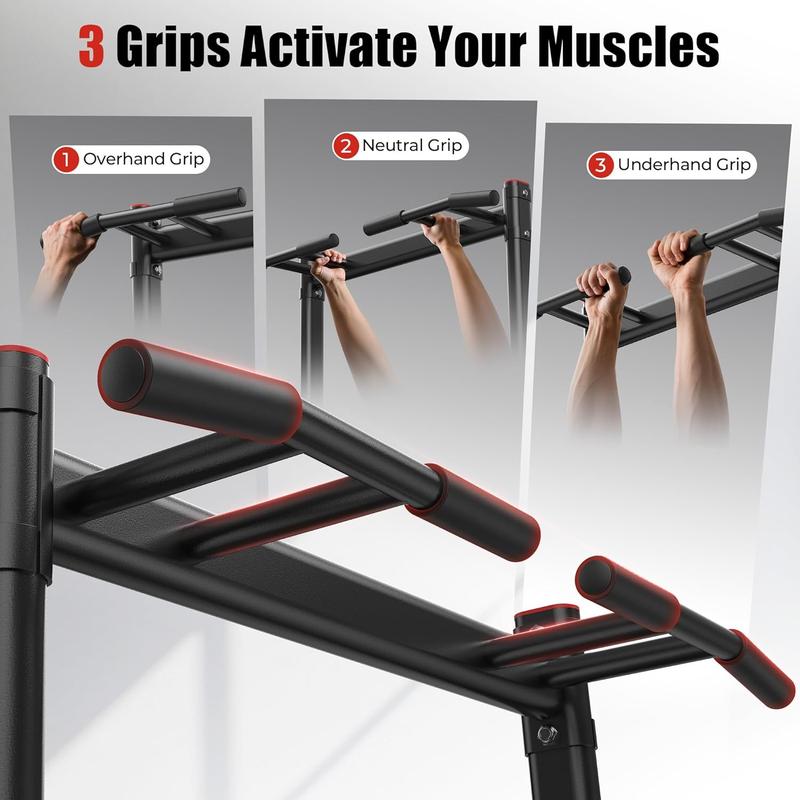 Sportsroyals Power Tower Pull Up Bar Station, 450LBS Stable Pull Up Dip Station for Home Gym Strength Training Equipment