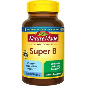 Nature Made Super B Complex Vitamins for Women and Men, Dietary Supplement for Energy Metabolism Support, Super Vitamin B Complex, 160 Softgels, 160 Day Supply