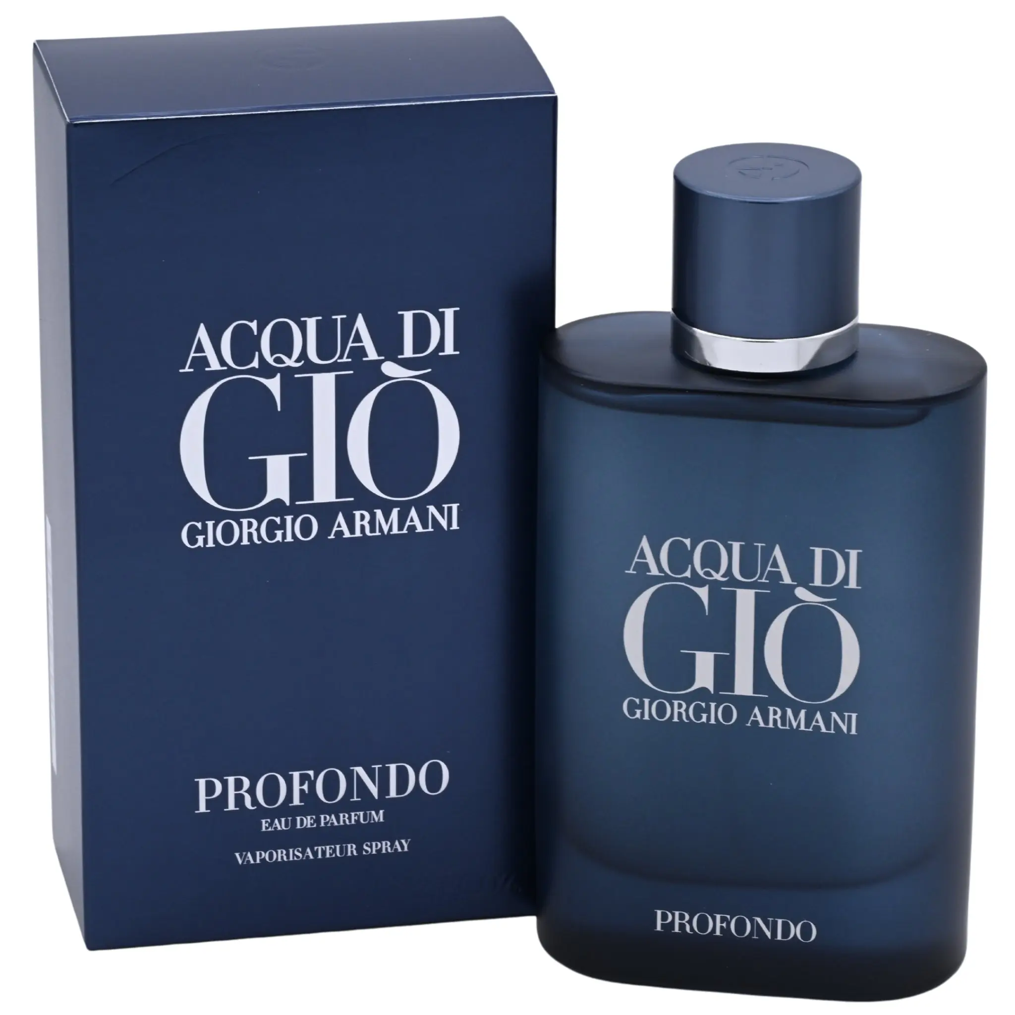 Giorgio Armani Acqua Di Gio Profondo EDP Spray - 4.2 oz Rosemary-Infused Luxury Men's Aquatic Deep Fragrance Parfume, Long-Lasting Mineral Scent, Non-Toxic, Everyday Wear, New in Box, Marine Freshness, Powerful Spray Bottle, Long Lasting Parfume, Signatur