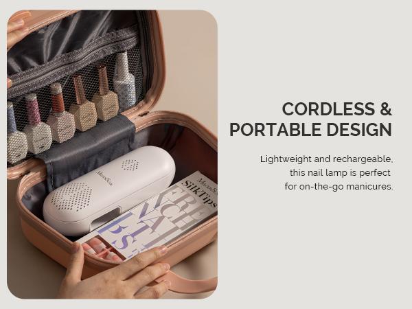 MelodySusie UV LED Nail Lamp, P-PLUS20F UV Protection Rechargeable Cordless Nail Light for Gel Polish for Salon & Home Use Nail Art Manicure Cutics