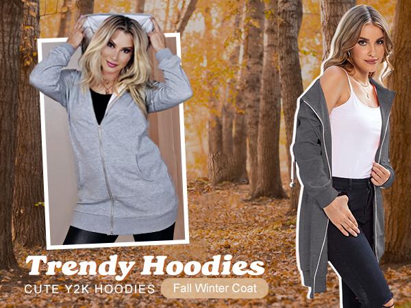 comfyclothing Womens Zip Up Hoodies Long Sleeve Fall Hooded Lightweight Tunic Sweatshirt Oversize Fleece Jacket With Pockets Womenswear Coat 2025  hoodie jumper zip sweatshirt