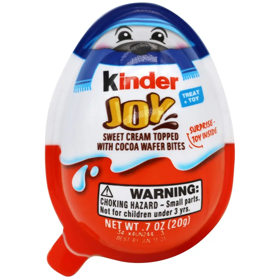 Kinder Joy Milk Chocolate Snack, Sweet Candy with Creamy Filling, Crunchy Wafer Bites, 0.7oz