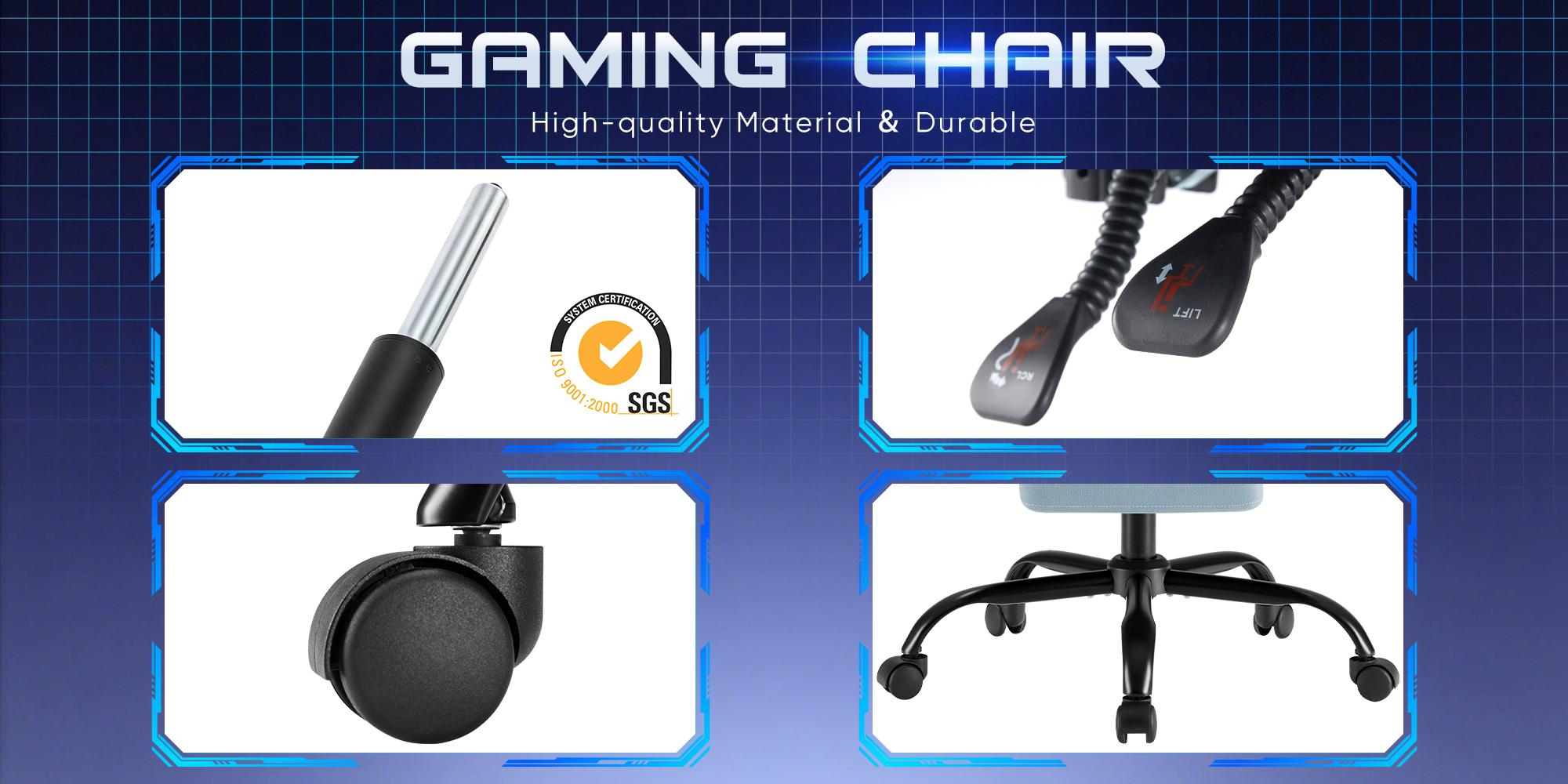 Computer Gaming Chair - High Back Ergonomic Desk Chair with Footrest and Lumbar Support, Height Adjustable Task Chair with Linkage Armrests and Headrest, 360° Swivel Wheels Computer Gaming Chair - High Back Ergonomic Desk Chair with Footrest and Lumbar Support, Height Adjustable Task Chair with Linkage Armrests and Headrest, 360° Swivel Wheels