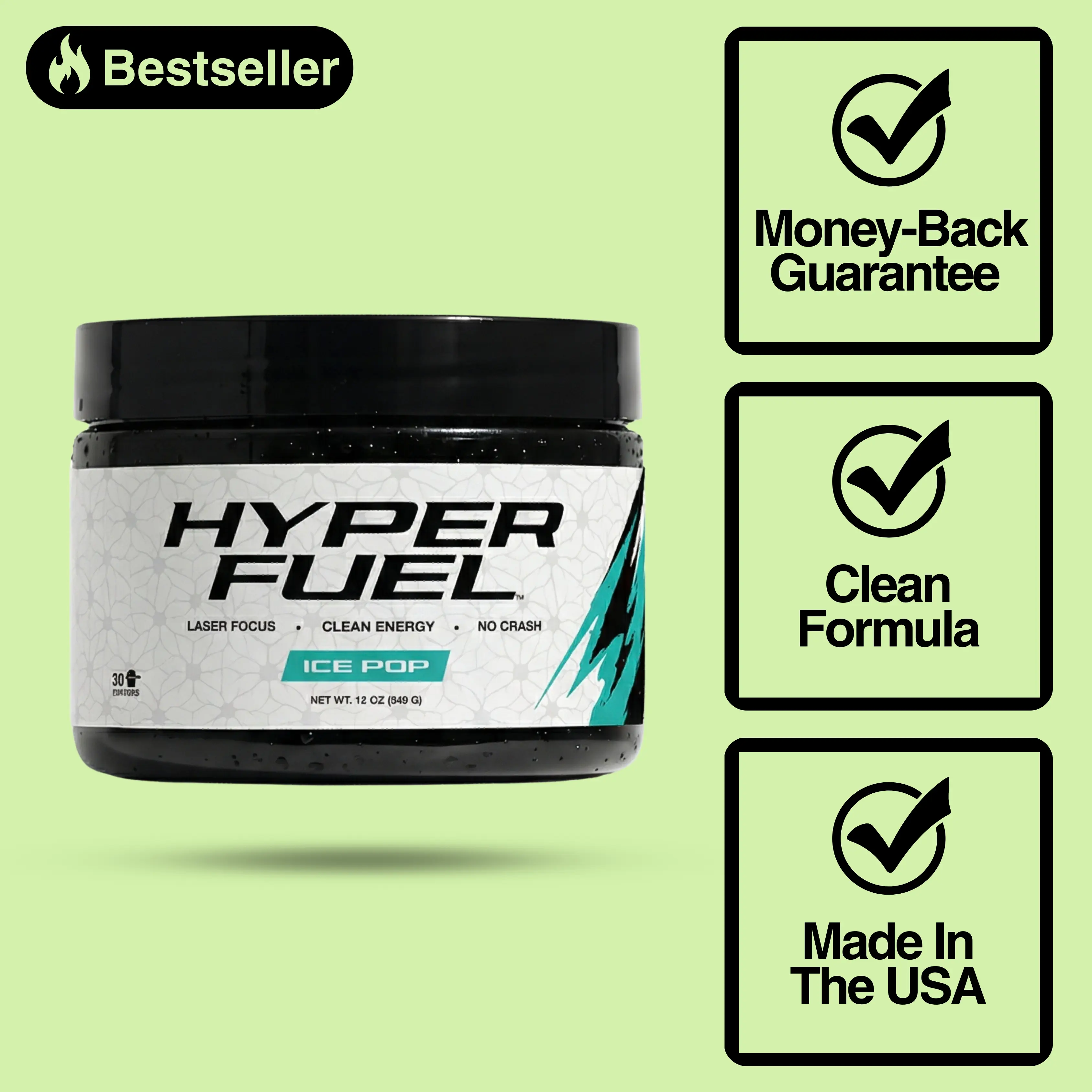Hyper Fuel - Nootropic drink mix that boosts focus and steady energy.