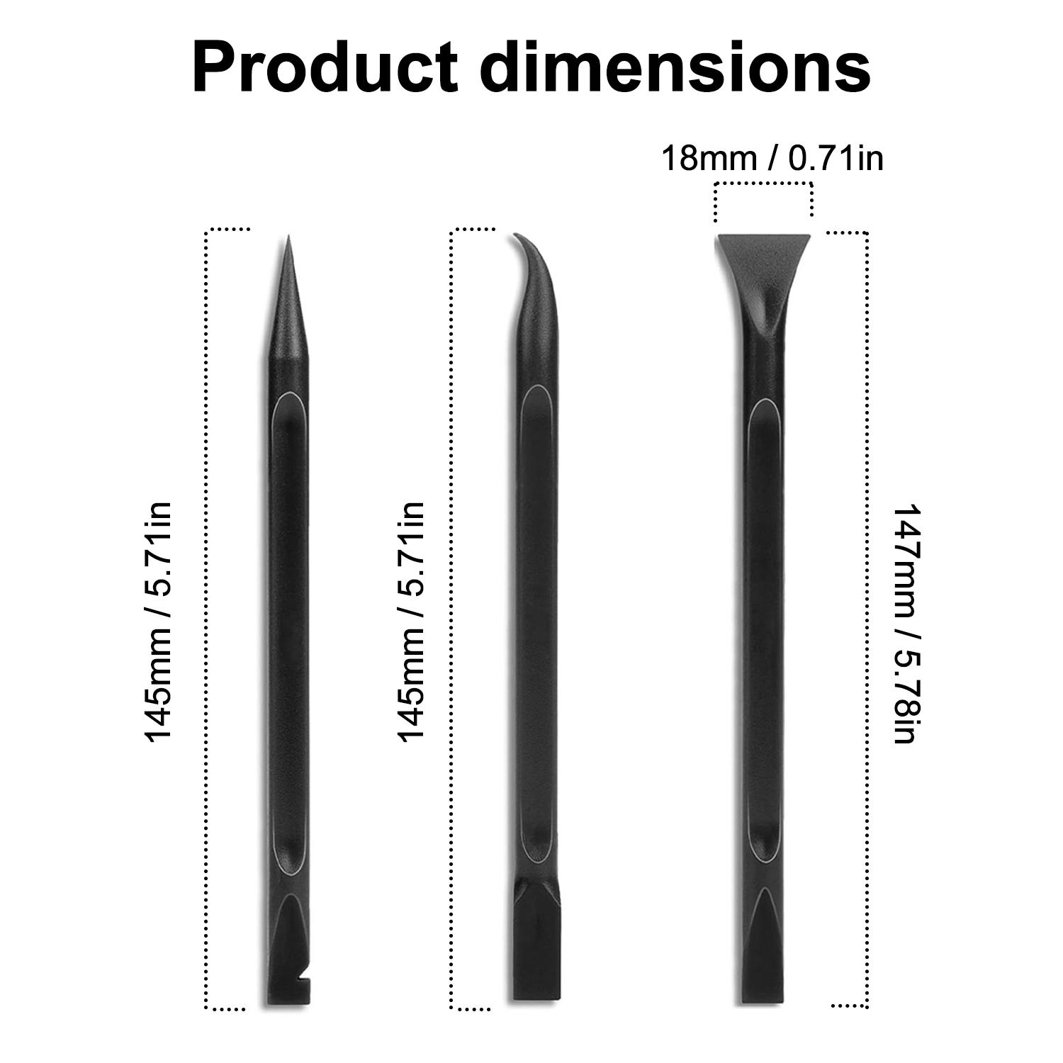 6 PCS Car Detailing Pick Set, Automotive Crevice Cleaning Tool Set, Carbon Fiber Plastic Scraper Tool Non-scratch, Interior and Exterior Use, Black