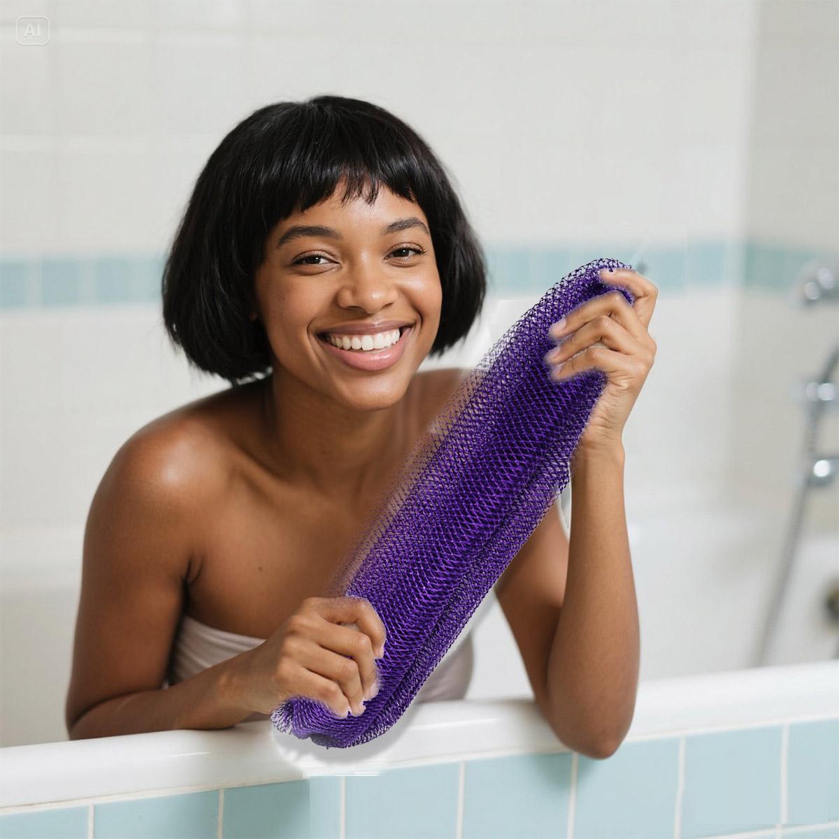 2 Piece African Exfoliating Net Sponge Bundle, for SENSITIVE SKIN, Bath sponge
